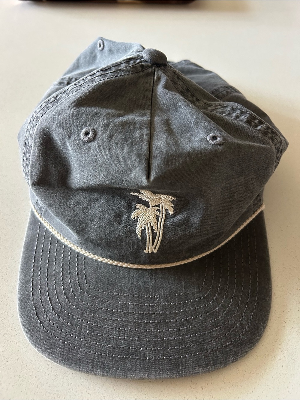 Katin Washed Charcoal Palm Embroidered Rope-Trim Baseball Cap